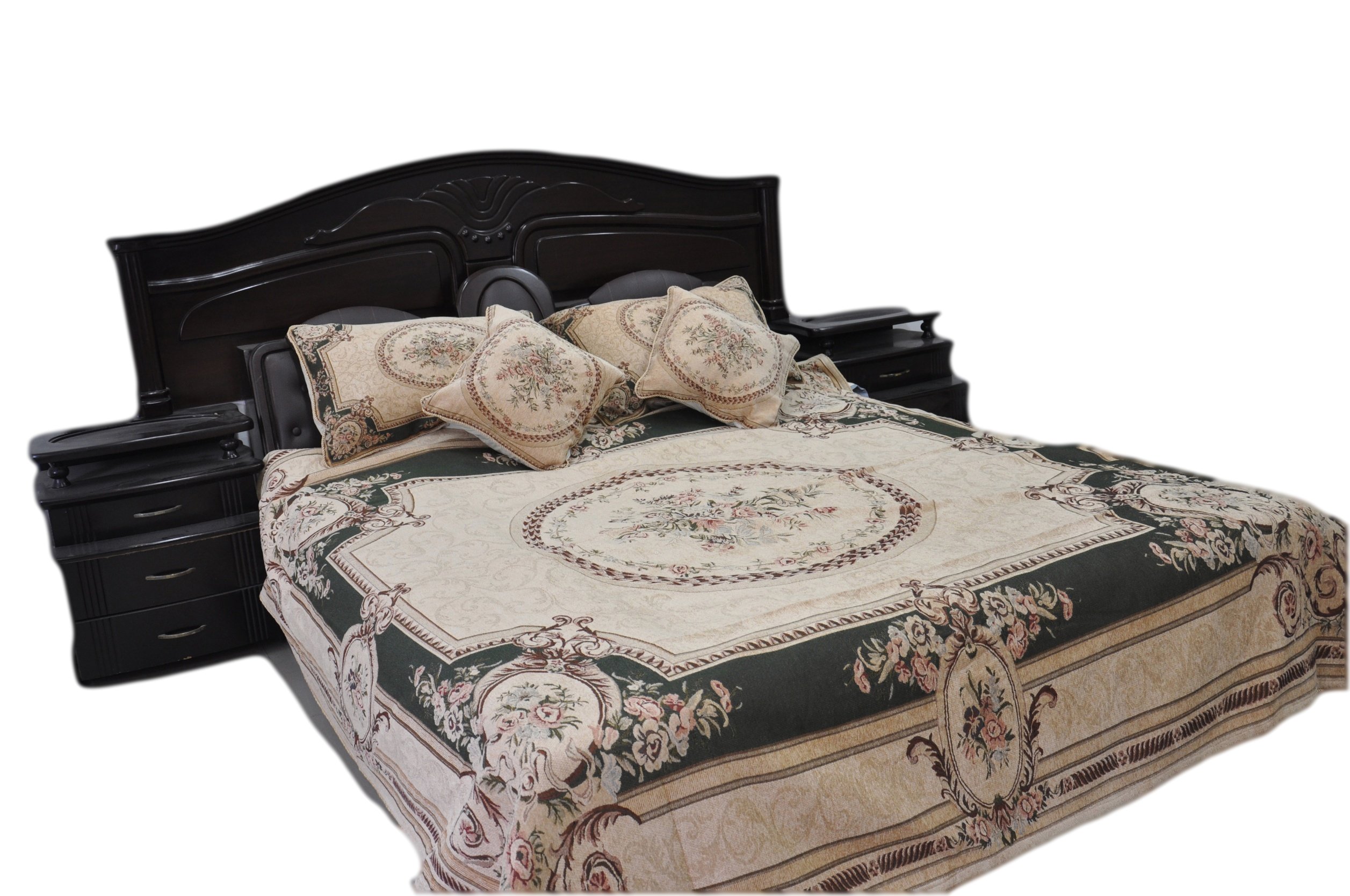 3-Piece Chenille Woven Summer Green Forest Floral Quilt Bedspread Set for Twin Bed - Soft Bedding Collection for Guest Room, Dorm & Cozy Home Decor