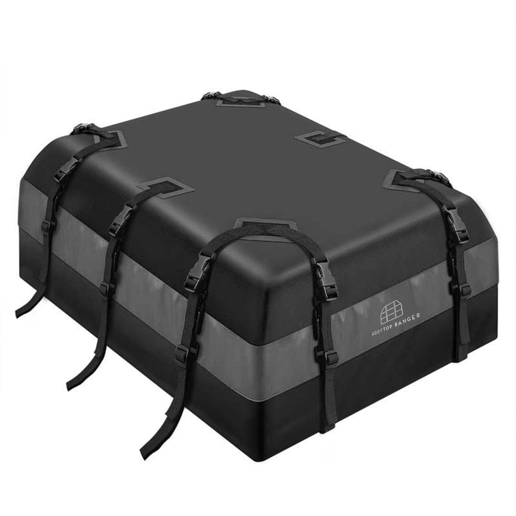 21 Cubic Feet Waterproof Car Roof Cargo Carrier Bag - Universal Fit for All Vehicles with/Without Roof Racks - Includes Anti-Slip Mat, Storage Bag, 6 Door Hooks & 6 Straps - Perfect for Road Trips, Camping Gear & Luggage Storage
