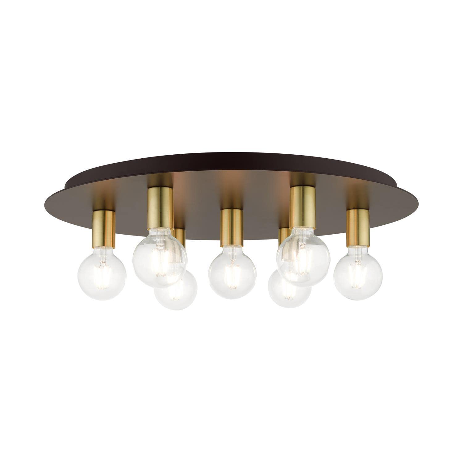 Livex Lighting Hillview 7-Light Bronze Ceiling Fixture - Modern Chandelier for Dining Room, Bedroom & Living Room Lighting