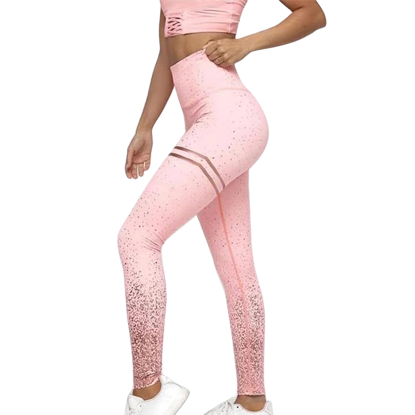Women's High Waist Sequined Yoga Pants - Stretchy Gym Leggings for Running, Fitness & Workout | Comfortable Sweatpants for Yoga, Gym & Lounge Wear