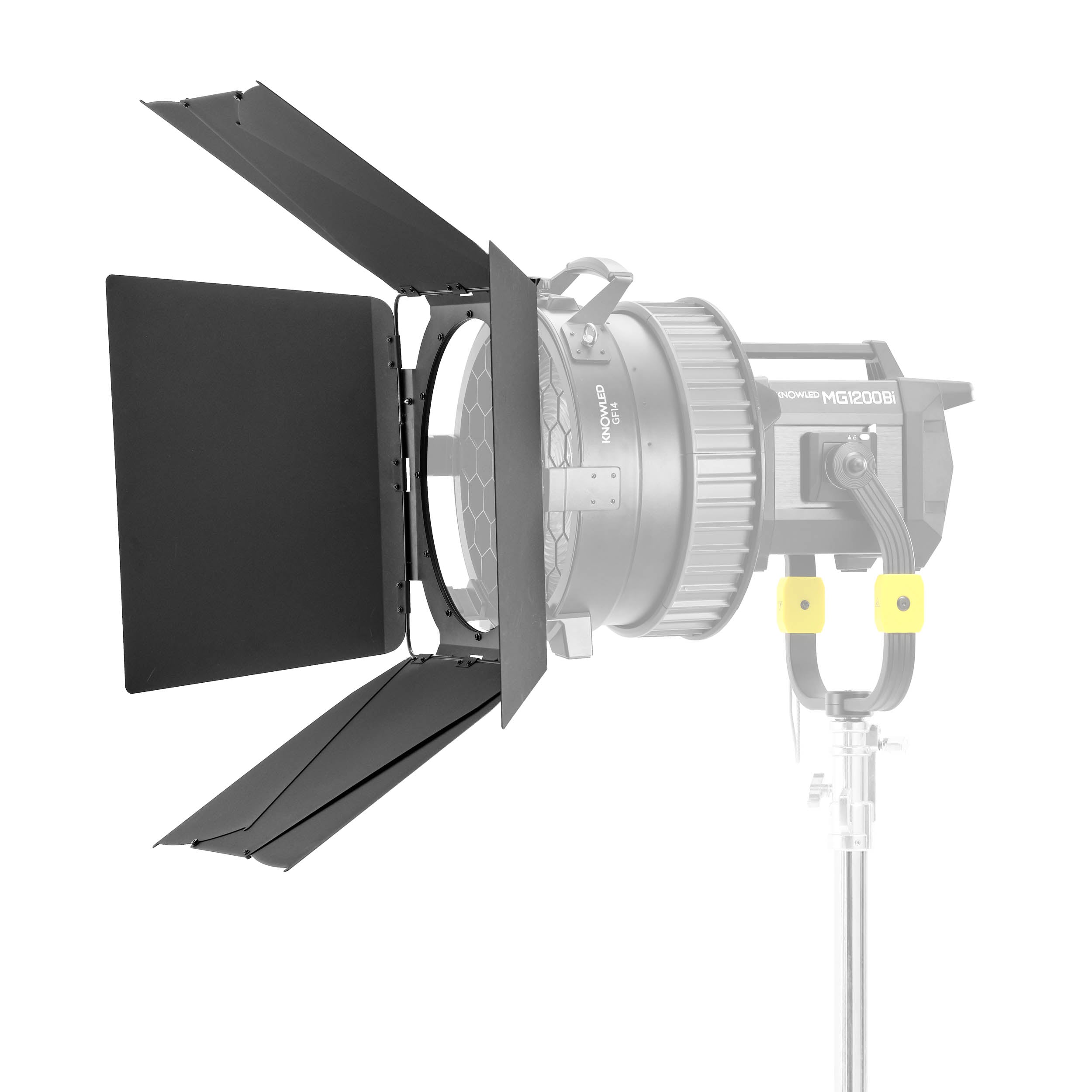 KNOLED GF14B 8-Leaf Barn Door for GF14 MG1200BI G Mount Fresnel Lens - Perfect for Studio Lighting & Photography Equipment