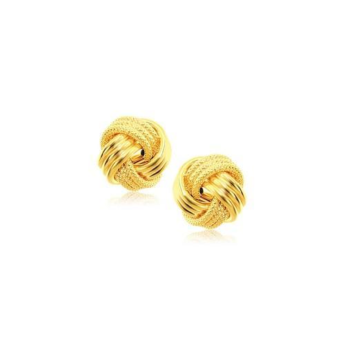 14K Yellow Gold Interwoven Love Knot Stud Earrings for Women - Elegant & Romantic Jewelry Gift for Valentine's Day, Anniversary or Special Occasions