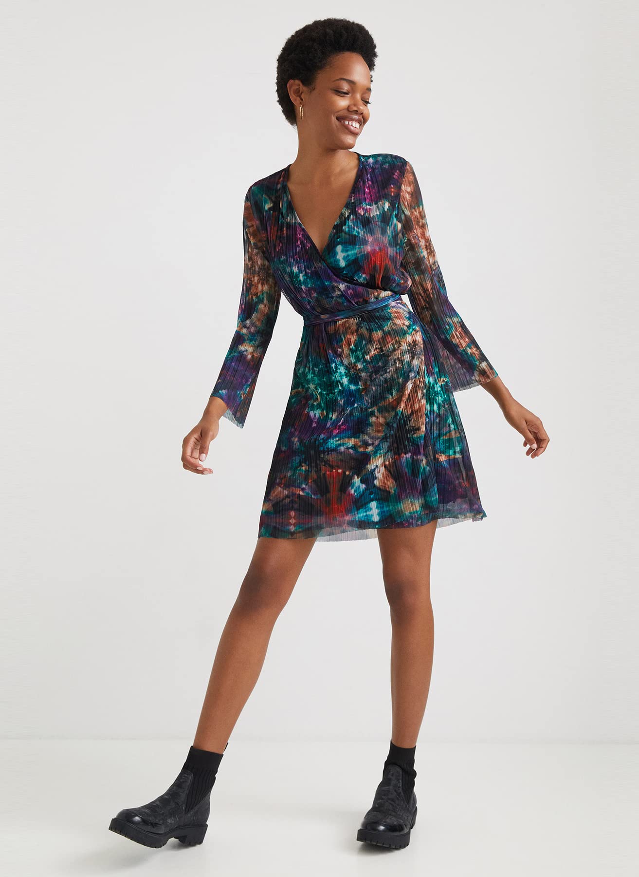 Desigual Women's Long Sleeve Knit Dress - Stylish Comfort for Fall & Winter, Perfect for Office, Parties & Date Nights