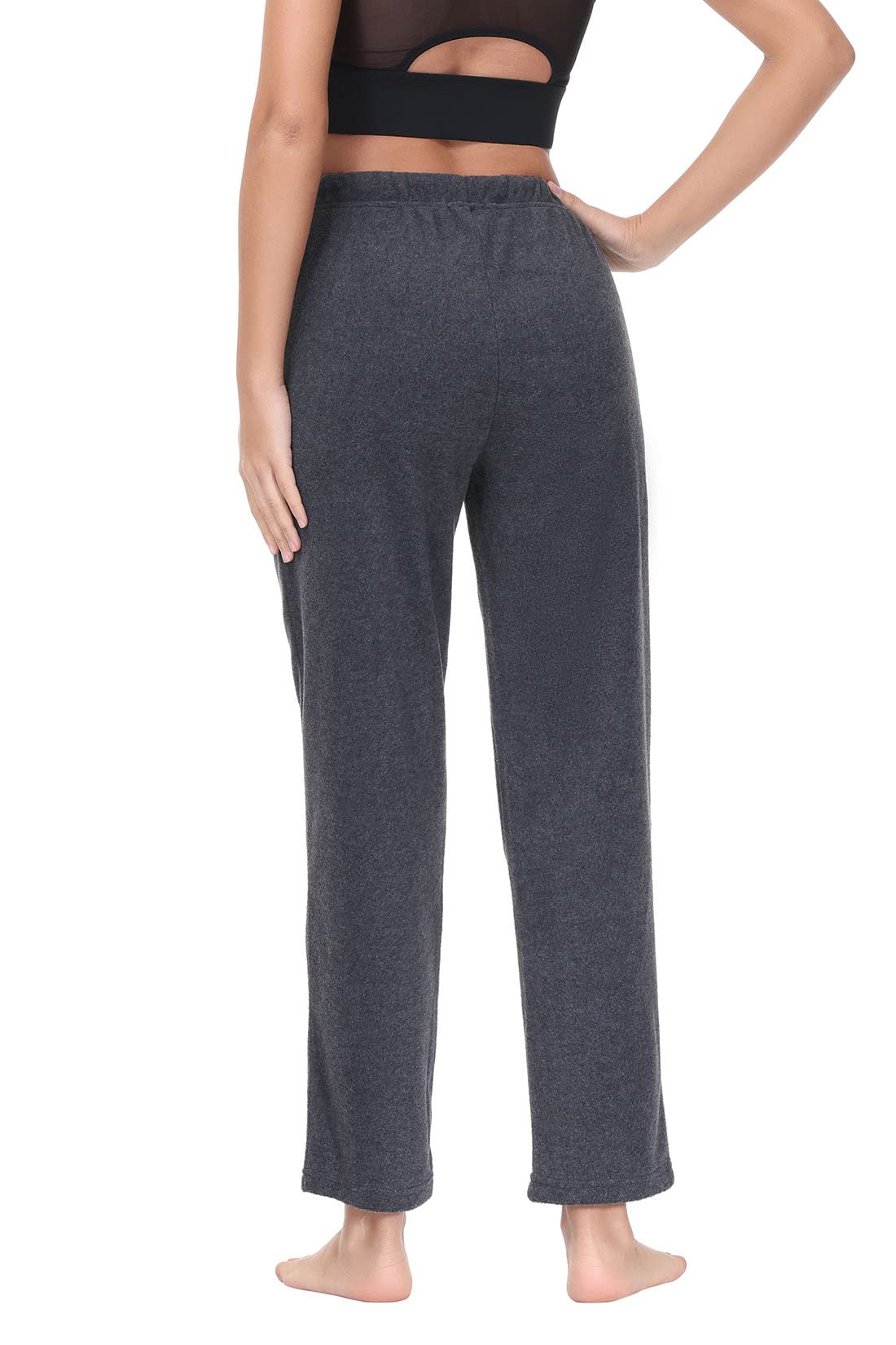 COZZIPLUS Women's Lightweight Polar Fleece Lounge Sweatpants - Straight Leg Fleece Pajama Pants with Pockets for Winter Comfort & Home Relaxation | Perfect for Lounging, Sleeping & Casual Wear