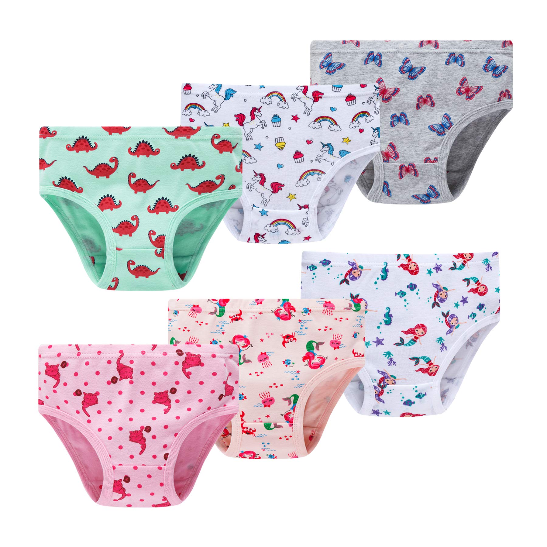 Winging Day Girls' 100% Cotton Underwear - Soft Breathable Panties for Kids & Toddlers - Perfect for School, Playtime & Everyday Comfort