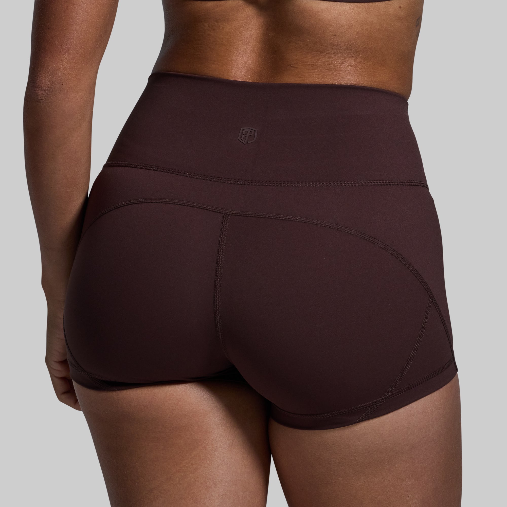 High Waisted Booty Shorts for Women - French Roast Color - Perfect for Gym, Yoga & Summer Outfits