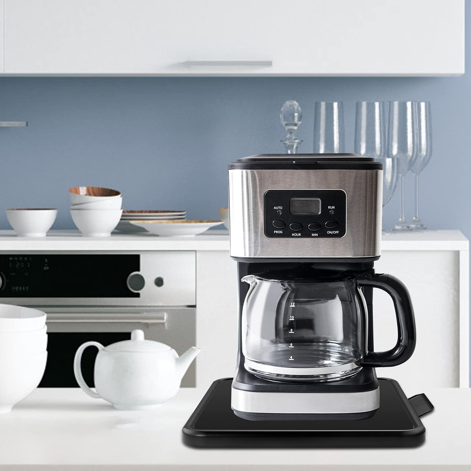 Premium Under Cabinet Appliance Organizer - Alloy Steel Sliding Tray for Coffee Maker, Toaster, Blender, Air Fryer & Stand Mixer (13.8