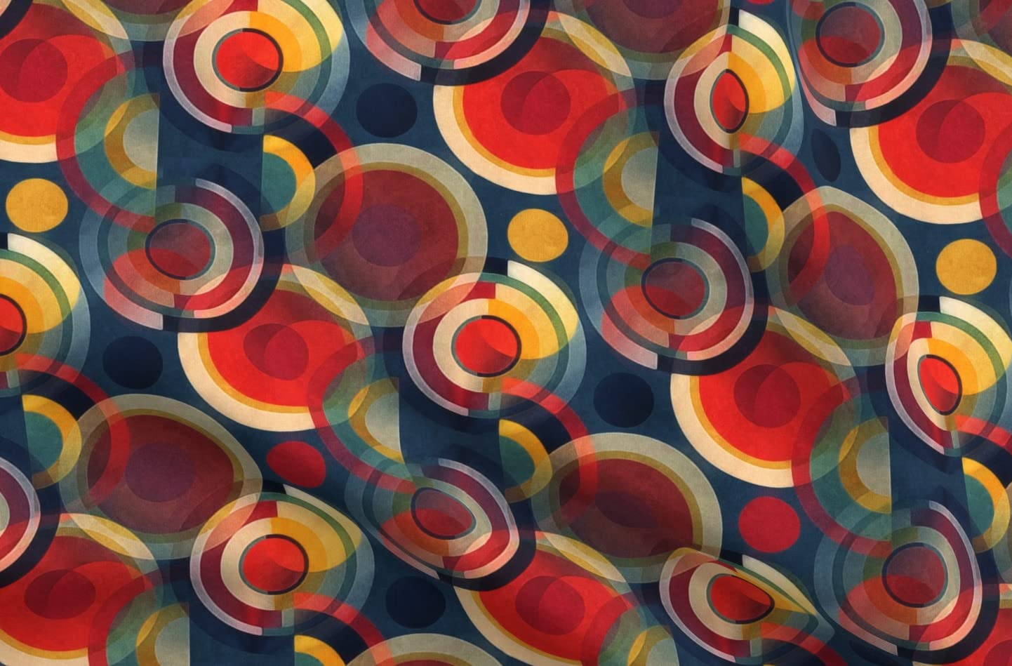 Bauhaus Circles Modern Graphic Art Printed Minky Fabric Fat Quarter - Soft Plush Fabric for Sewing Baby Blankets, Quilt Backing & DIY Plush Toys - Premium Spoonflower Fabric for Nursery Decor & Craft Projects