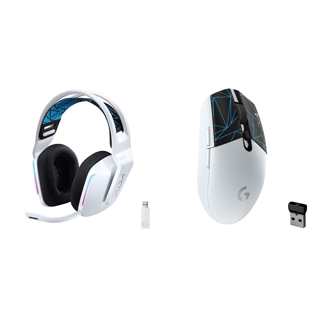 Logitech G733 K/DA Lightspeed Wireless Gaming Headset & G502 Lightspeed Wireless Gaming Mouse - Official League of Legends KDA Esports Bundle for PC, PS5, Xbox Series X - Perfect for Competitive Gaming & Streaming