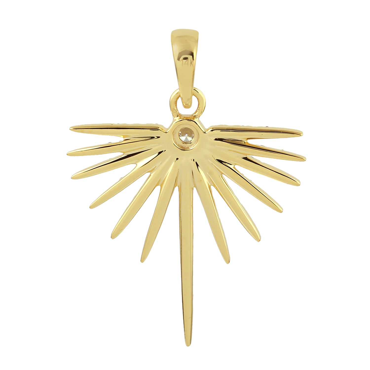 14K Yellow Gold Micro Pave Natural Diamond Starburst Pendant Necklace - Elegant Jewelry Gift for Women, Anniversary, Birthday & Special Occasions | Perfect for Date Night, Party & Formal Events