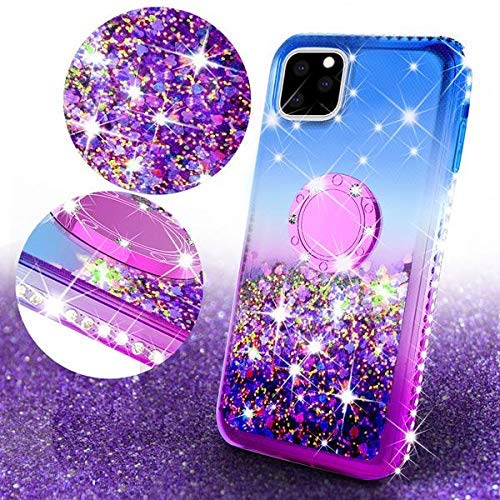 iPhone 11 Pro Max Case with Screen Protector & Ring Stand - Magnetic Car Mount Cover for Women (Purple/Blue) - Perfect for Work & Travel