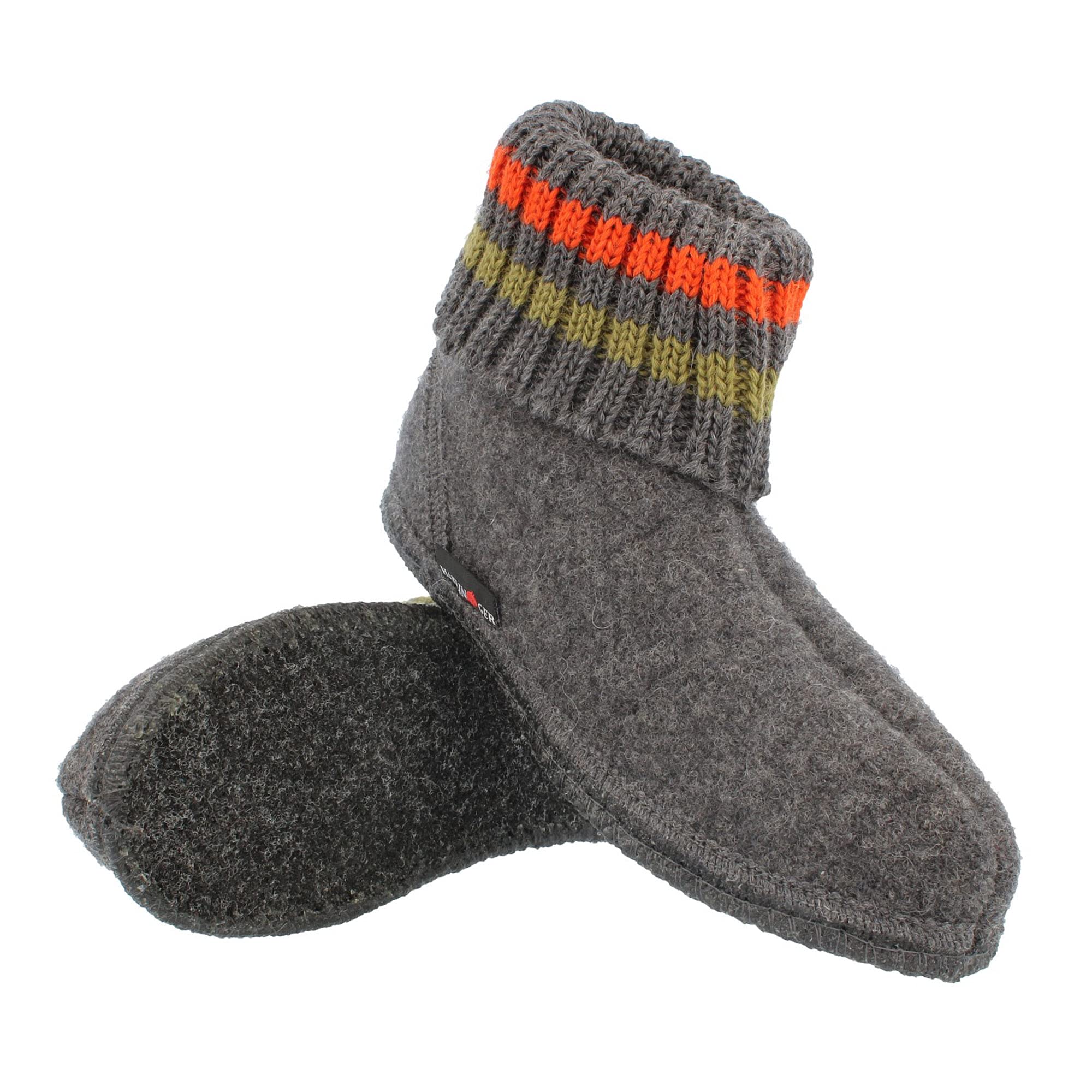 HAFLINGER 631051 Paul Wool Felt Slippers for Men & Women - Anthracite Grey, Size 49 - Cozy Indoor House Shoes for Home, Spa & Relaxation