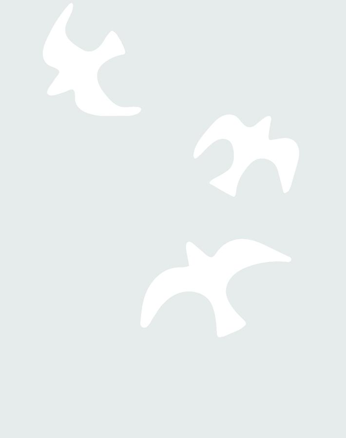 Gulls Wallpaper by Tea Collection - Coastal Fog Design - Perfect for Beach House, Bathroom & Nursery Decor