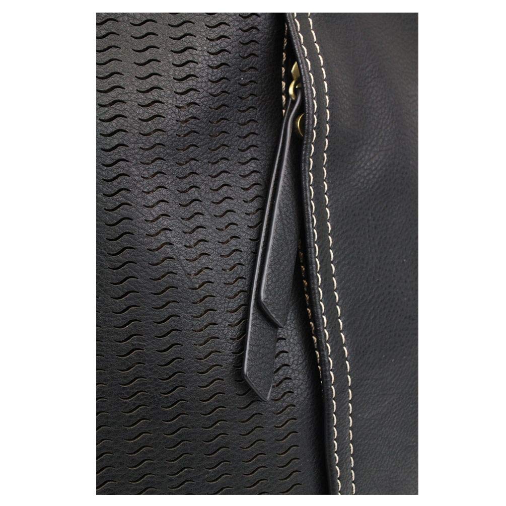 CHALA Women's Laser Cut Crossbody Bag - Faux Leather Purse with Adjustable Strap, Black - Perfect for Work, Travel & Everyday Use