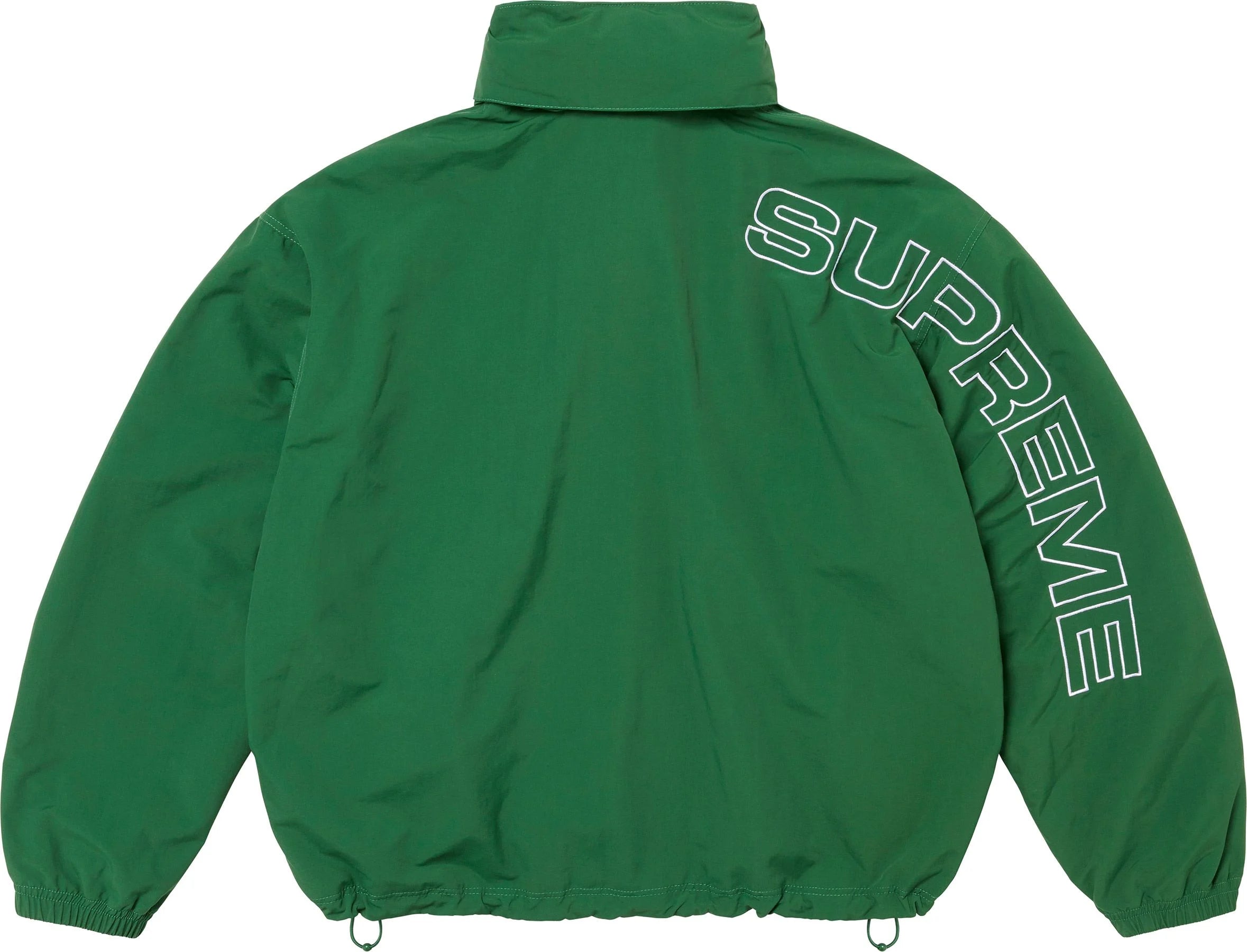 Supreme Spellout Embroidered Track Jacket - Green Athletic Running Jacket for Men & Women | Perfect for Gym, Jogging & Streetwear Fashion
