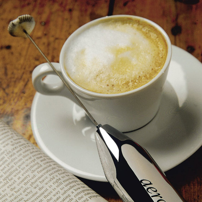 Aerolatte Battery-Powered Milk Frother - Handheld Electric Foam Maker for Coffee, Latte, Cappuccino & Hot Chocolate - Perfect for Home, Office & Coffee Shops