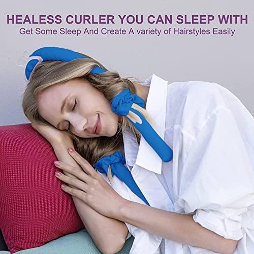 APOEM Heatless Curling Rod Headband - No Heat Hair Curlers for Overnight Curls with Hair Clips & Scrunchie | Silk Ribbon Hair Rollers Sleeping Curl Styling Kit (Gemstone Blue) | Perfect for Bedtime Styling, Salon-Quality Waves Without Damage