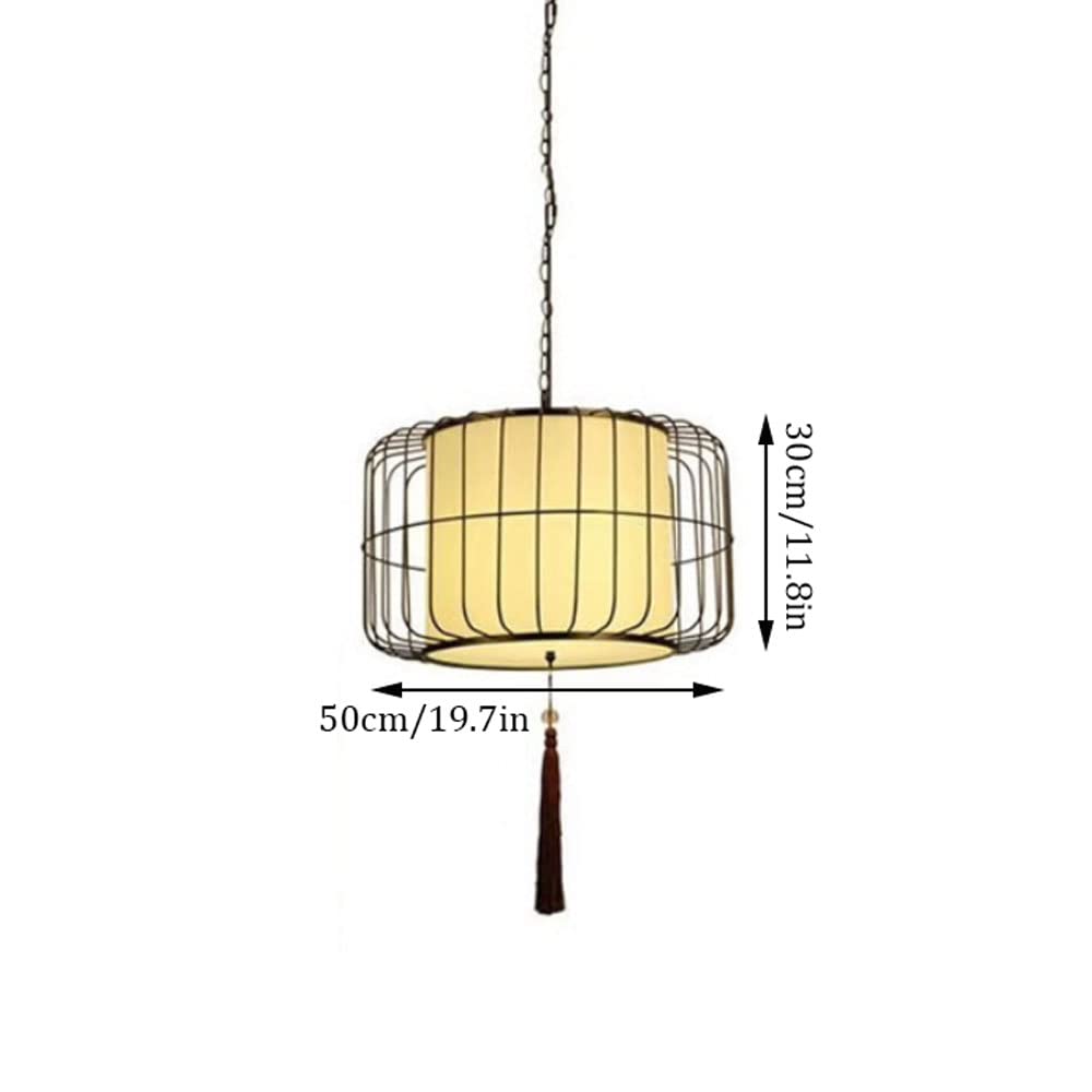 Modern LED Chandelier - Creative Iron Birdcage Pendant Light with Fabric Shade for Dining Room, Bedroom or Bar Decor | Energy Efficient Ceiling Lighting Fixture | Perfect for Restaurant, Cafe and Home Decoration