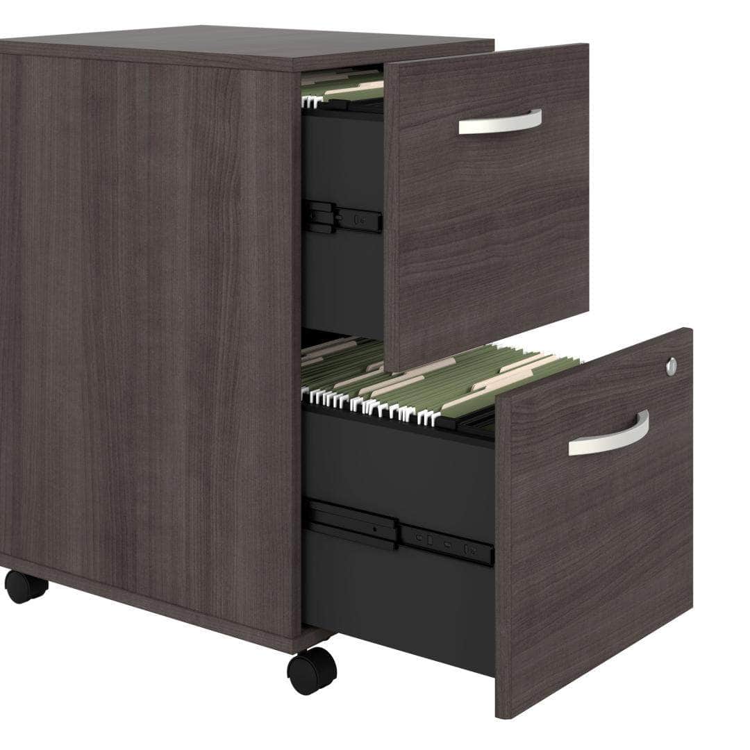 Zaniah 2 Drawer Mobile File Cabinet - Compact Rolling Storage Organizer for Office & Home, Available in Black/White/Gray - Perfect for Documents, Supplies & Small Space Organization