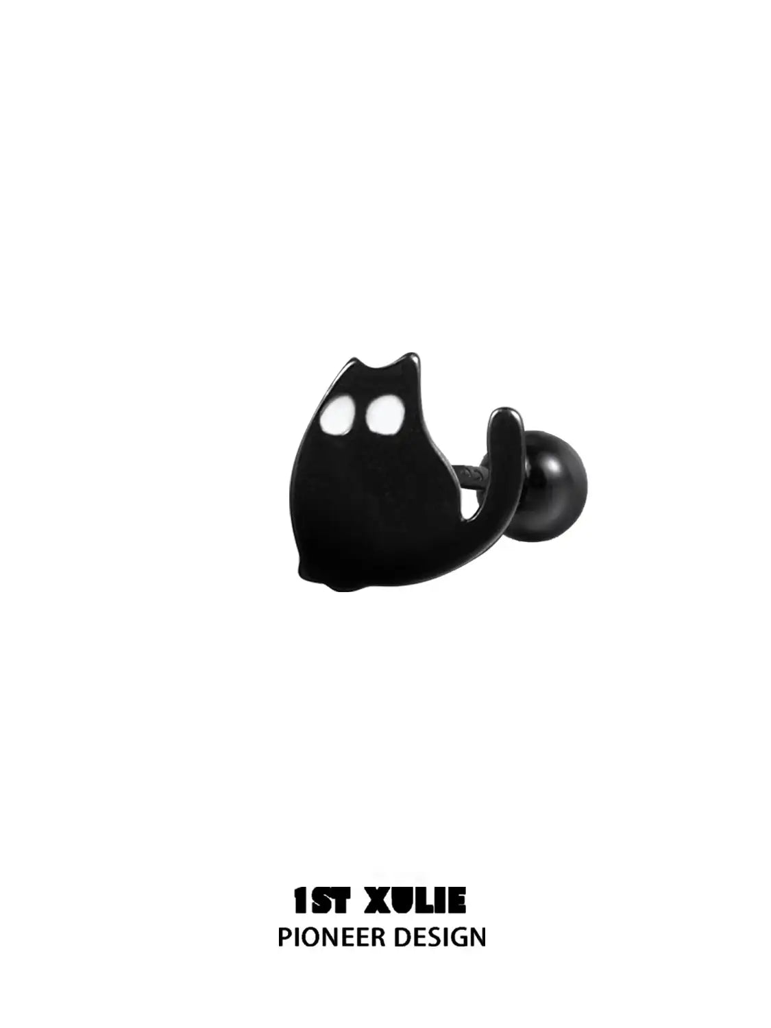Ghosts Black Cat S925 Sterling Silver Stud Earrings for Women - Halloween Jewelry, Gothic Fashion Accessories, Perfect for Parties & Everyday Wear
