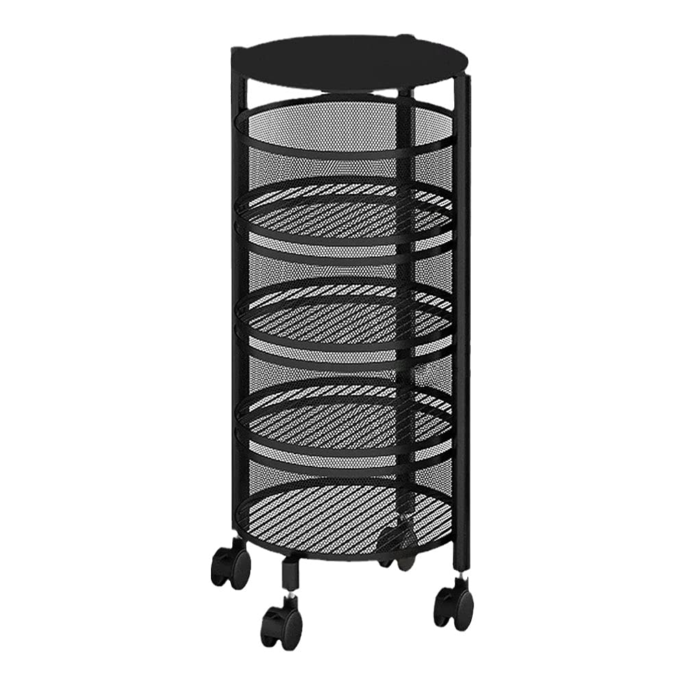 360° Rotating Kitchen Storage Shelf - 3-Tier Spinning Organizer Rack for Fruits, Vegetables & Bathroom Supplies | Space-Saving 76cm Multi-Purpose Shelf for Home & Office Organization