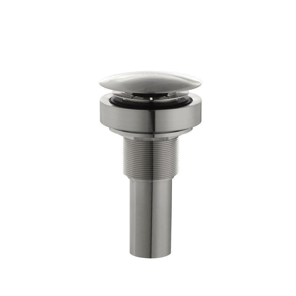 Decolav 2.953 x 8.625 Inch Satin Nickel Bathroom Sink Drain with Removable Mounting System - Perfect for Modern Vanities, Bathroom Remodels & DIY Installations