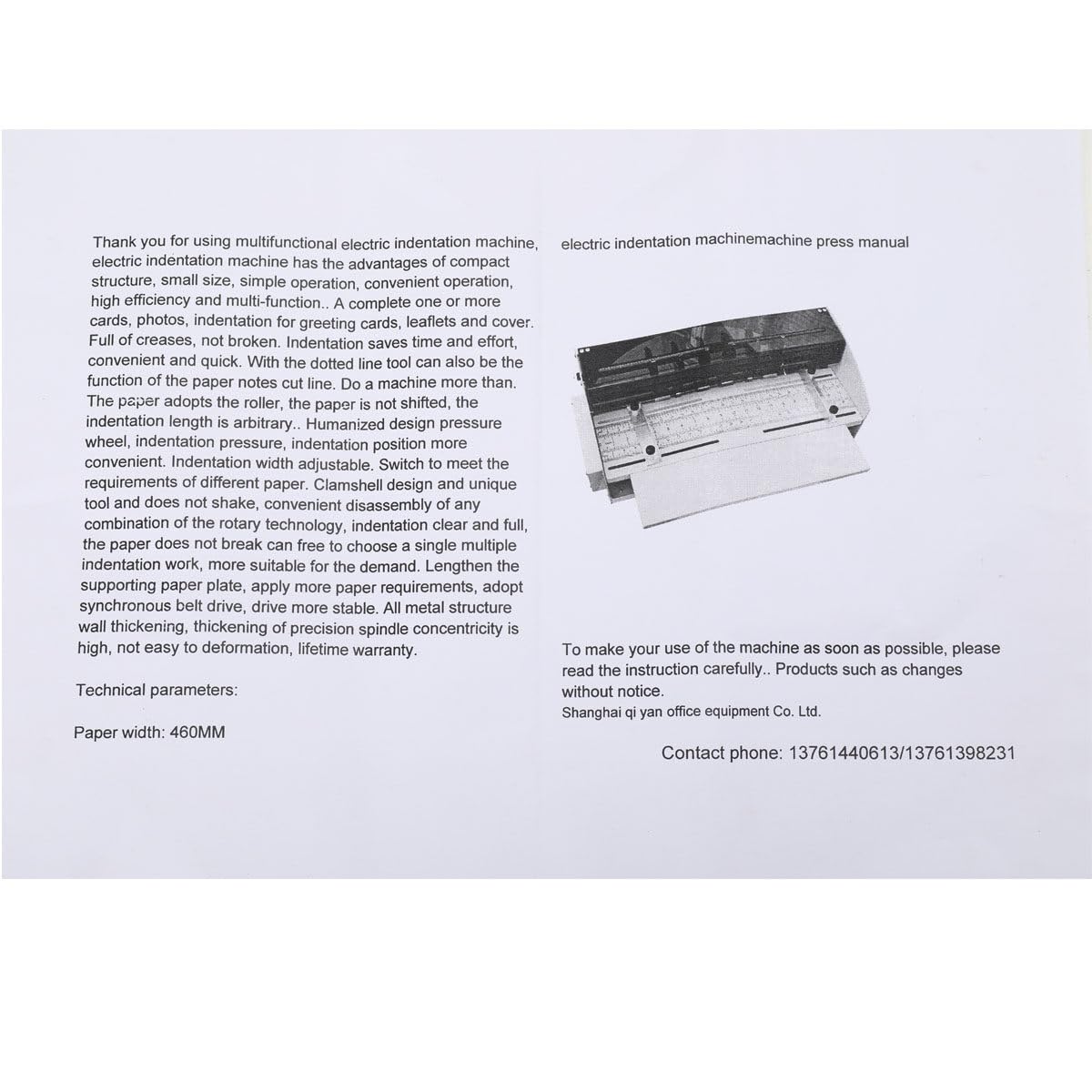 3-in-1 Electric Paper Creasing and Scoring Machine - 18 Inch Adjustable Card Creaser, Perforator & Cutter for Invitations, Tickets, Greeting Cards - Perfect for DIY Crafting, Wedding Invitations & Business Stationery (Model QY-H500)