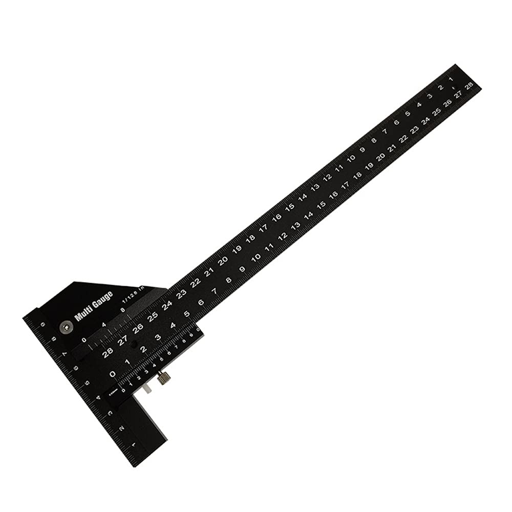 Jadeshay T Square Ruler - Precision Aluminum Alloy Multi-Angle Sliding Depth Gauge for Woodworking & DIY Projects - Anodized Finish Measuring Tool for Carpentry, Metalworking & Crafting