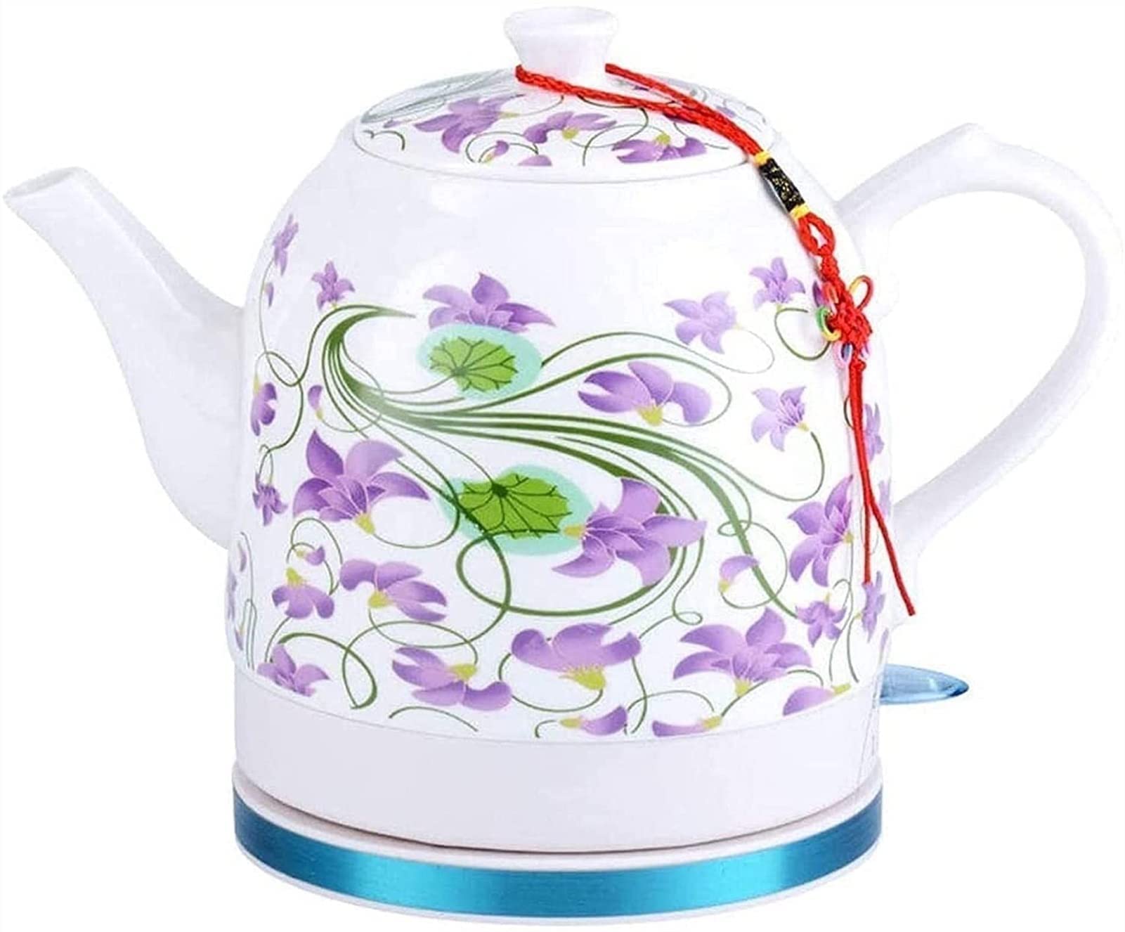 Retro Electric Tea Kettle 1.2L, 1200W Fast Boiling Cordless Ceramic Kettle with Removable Base - Perfect for Tea, Coffee, Soup & Oatmeal - Safe & Durable Electric Kettle for Home, Office & Dorm Use (Black)