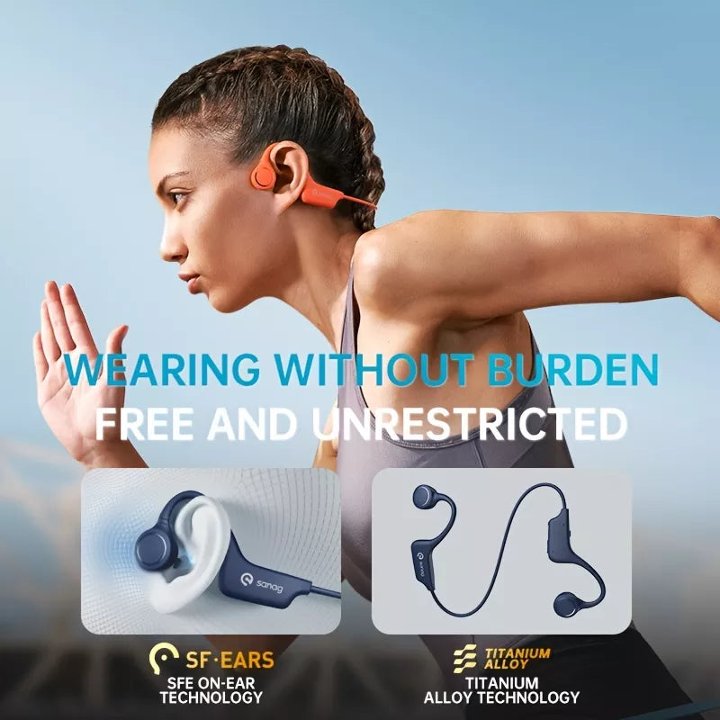 Sanag A18S Pro Open Ear Wireless Bluetooth Sports Headphones - Lightweight, Sweatproof for Running, Cycling & Gym Workouts