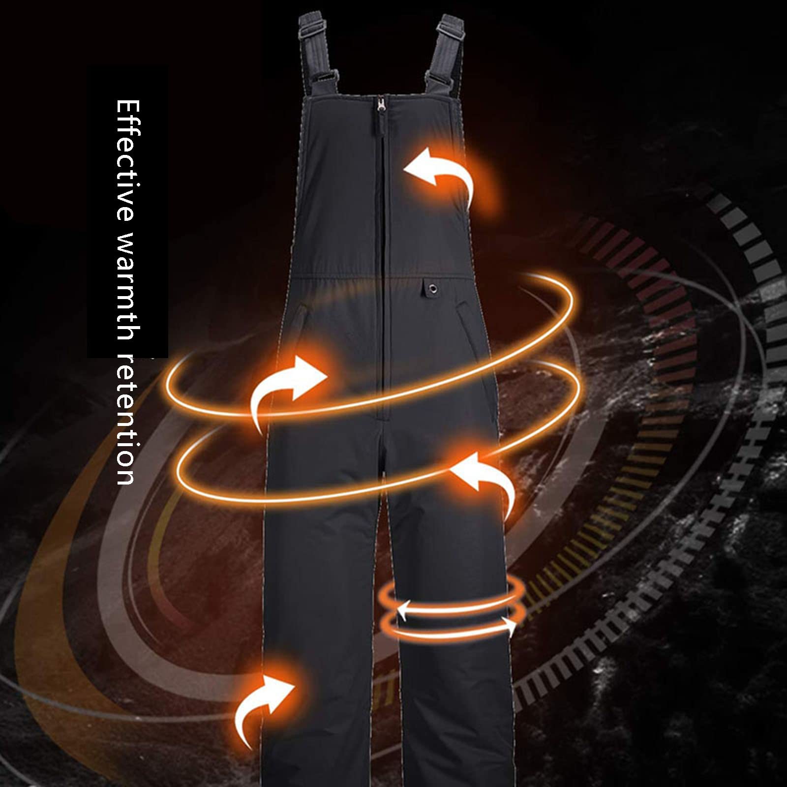 XBTCLXEBCO Women's & Men's Waterproof Insulated Snow Bibs Overalls - Sleeveless Ski Jumpsuit with Zipper & Pockets for Winter Sports, Snowboarding & Outdoor Activities