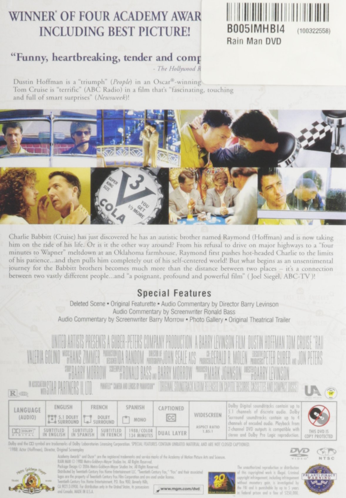 Rain Man DVD - Academy Award Winning Movie with Tom Cruise & Dustin Hoffman | Perfect for Movie Nights, Gifts & Autism Awareness Collections
