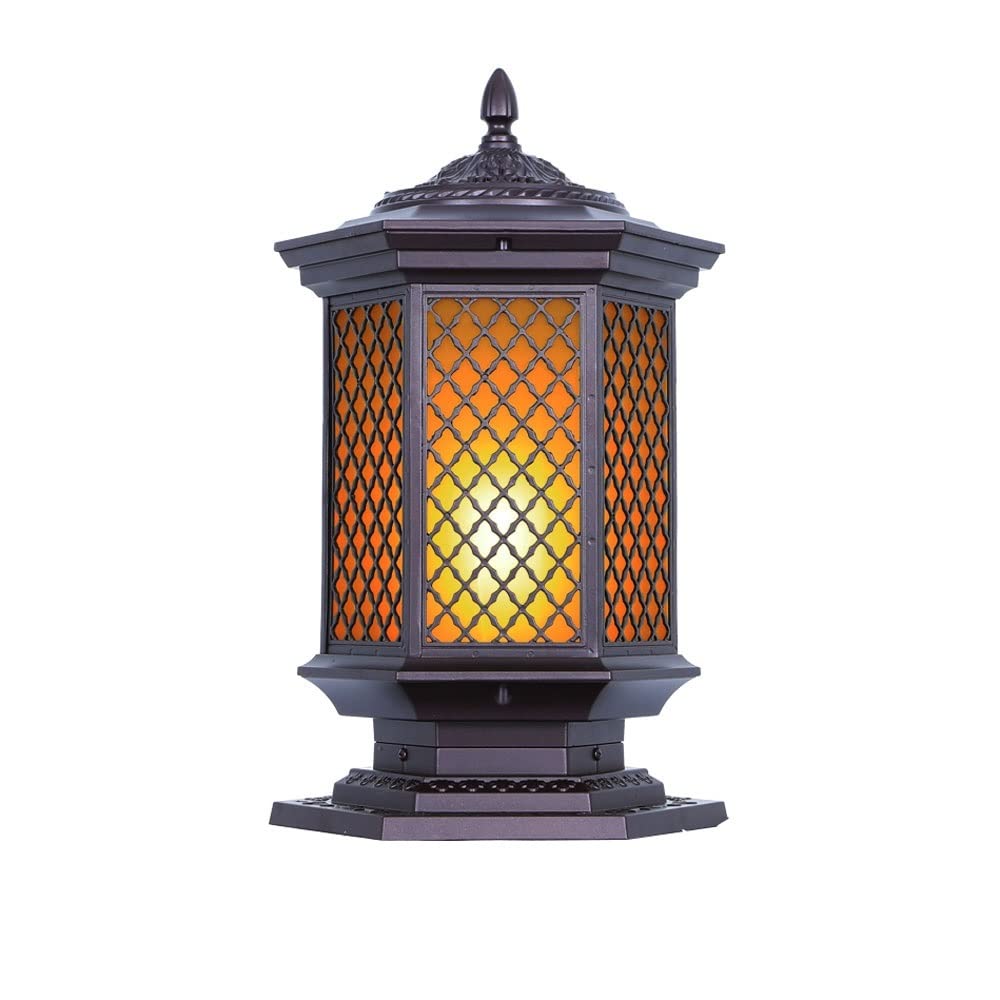 Vintage Chinese Outdoor Post Lights - Solar Powered Garden Lamp for Patio, Fence, Lawn & Park Decoration | Energy Saving Landscape Lighting for Community & Villa Pathways