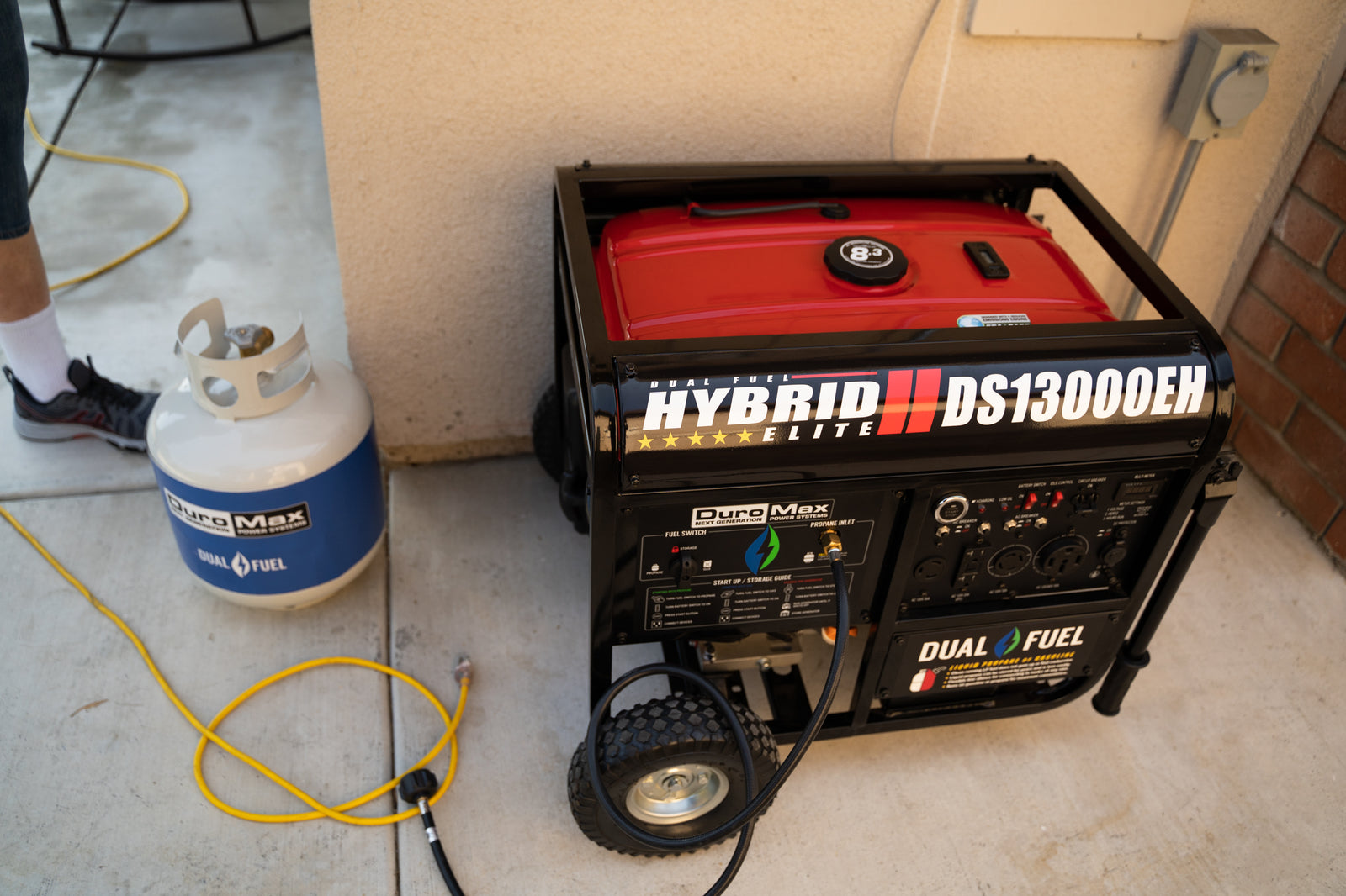 13,000W Dual Fuel Portable Generator - Gas & Propane Powered - Reliable Backup Power for Home, Camping & Emergency Use