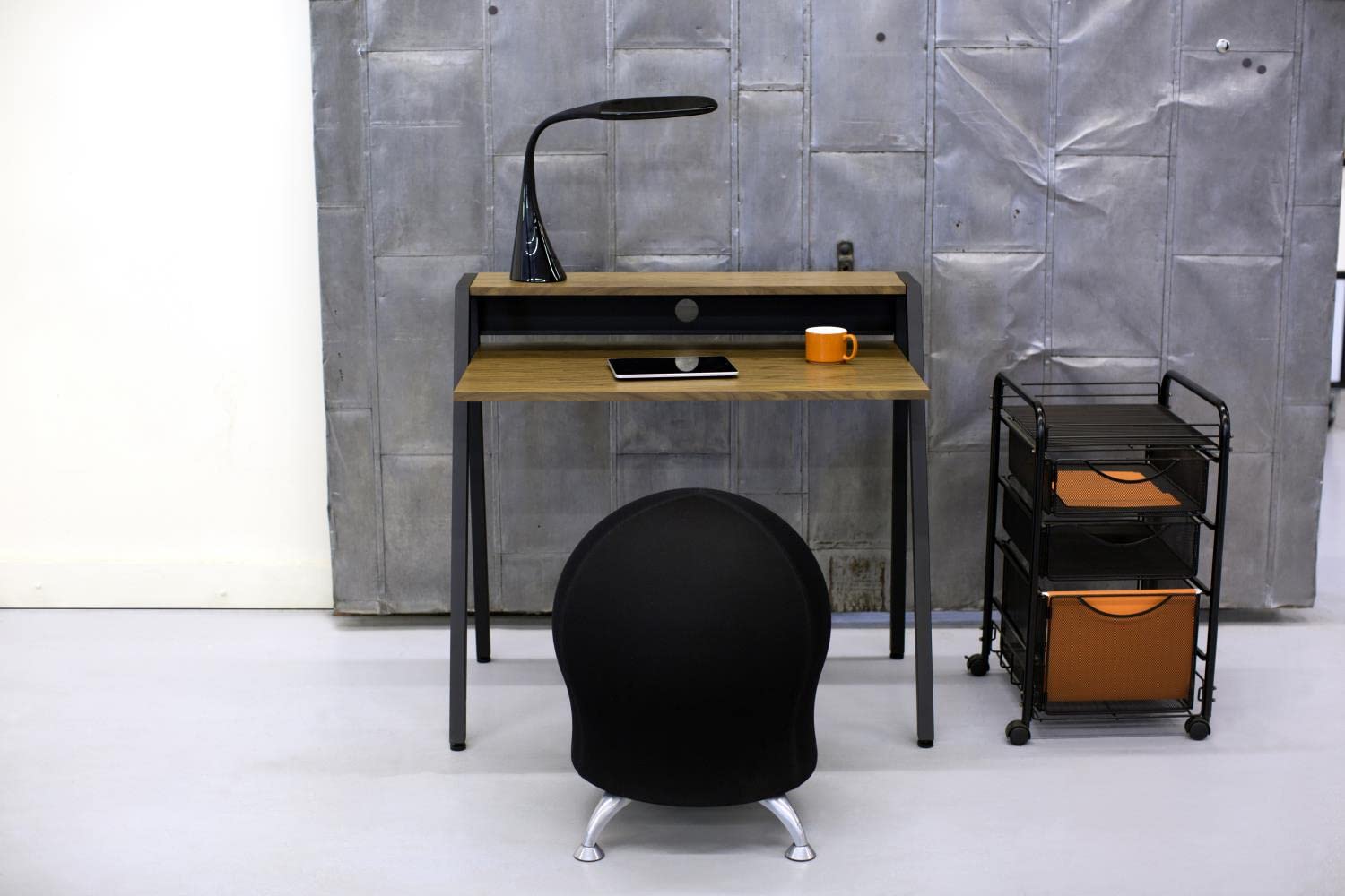 Safco Products 1951BL Black Studio Writing Desk - Modern Office & Home Study Desk for Work, Writing, and Computer Use