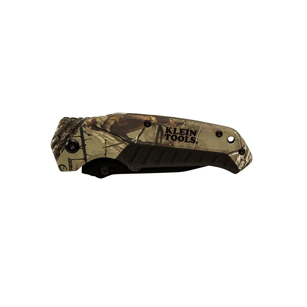 KLEIN KLE 44222 Pocket Knife with Tanto Blade - REALTREE XTRA™ Camo Hunting Knife for Outdoor Camping, Survival & Everyday Carry (EDC)