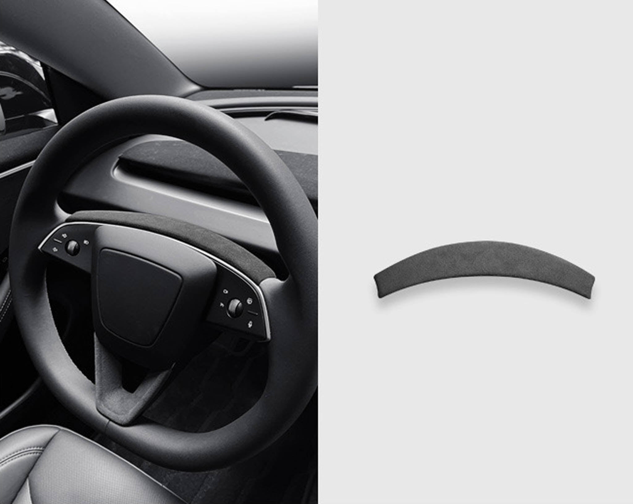 Premium Tesla Alcantara Steering Wheel Cover for 2024+ Model 3 Highland & 2025+ Model Y Juniper - Luxury Interior Upgrade for Enhanced Grip & Comfort During Driving