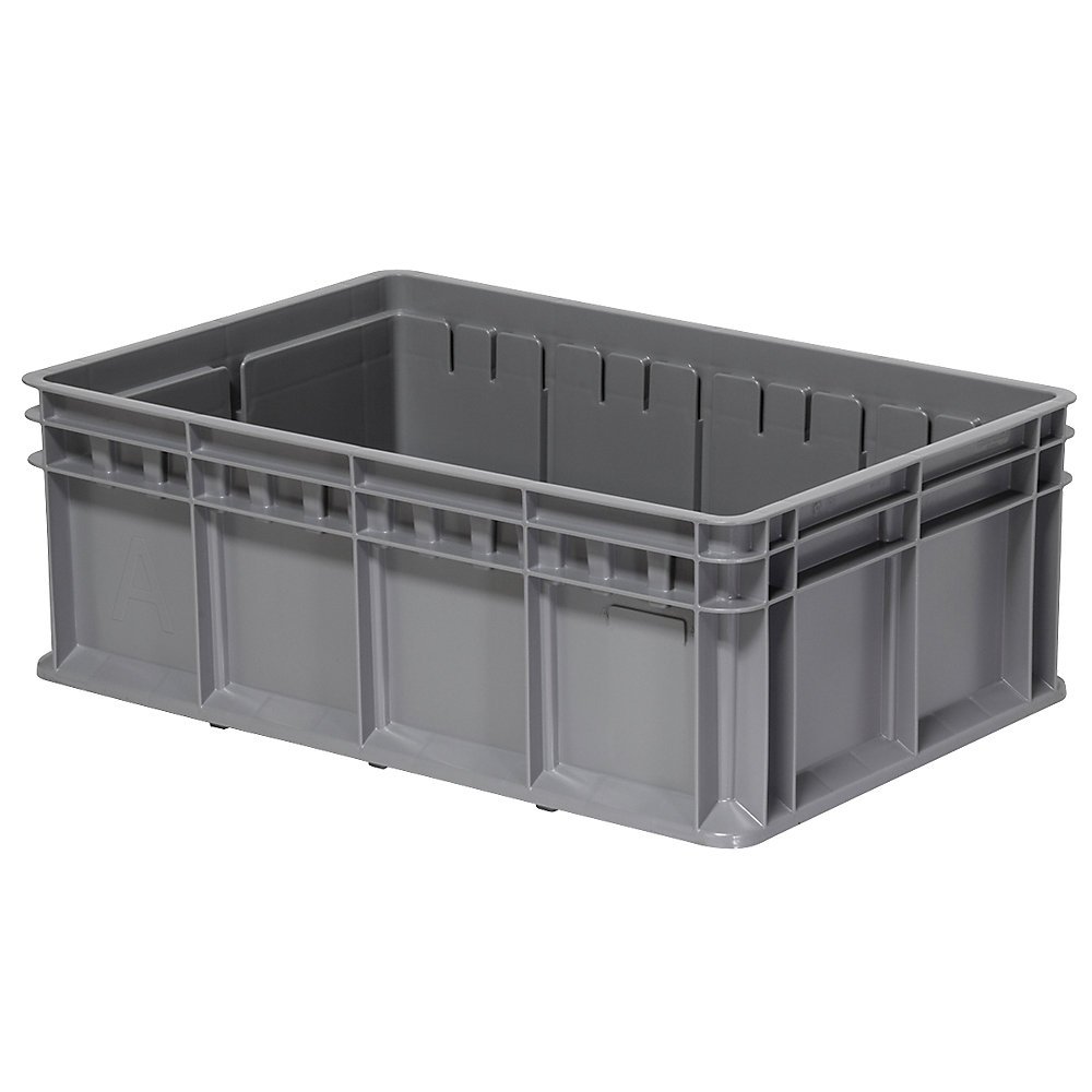 4-Pack Akro-Mils 1.5 Cu. Ft. Multi-Purpose Storage Totes in Gray - Heavy Duty Stackable Bins for Warehouse, Garage & Home Organization