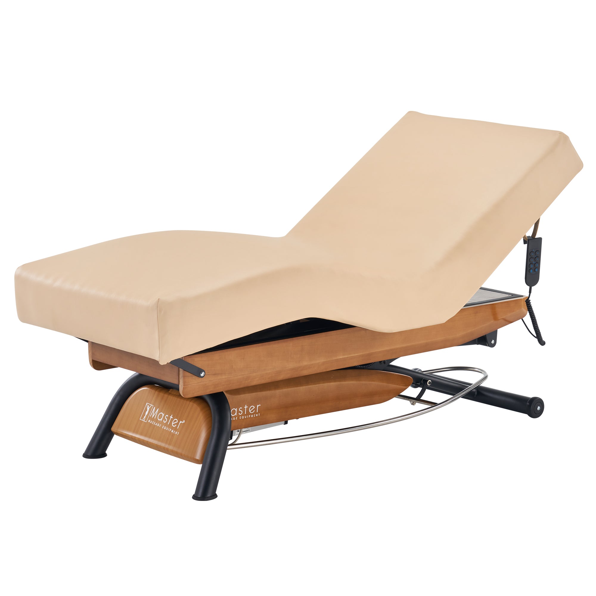 Master Massage Atlas Deluxe Electric Lift Spa Massage Table - Adjustable Salon Bed with Cream Top & Black Upholstery for Professional Massage Therapists - Perfect for Spa, Salon, and Home Use in Las Vegas, NV