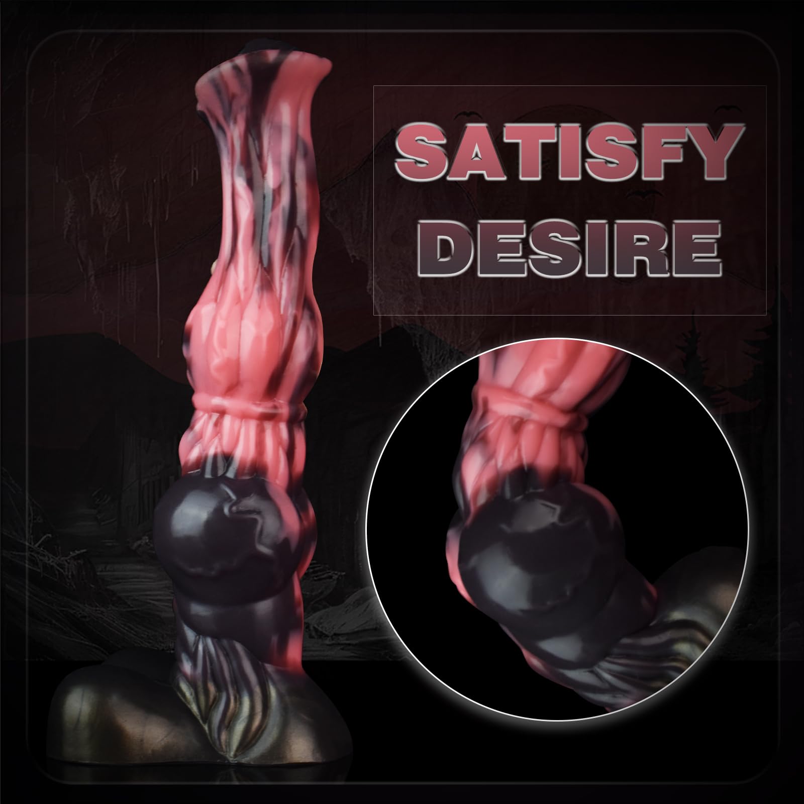 Realistic Horse Dildo with Thick Knot - Extra Large Silicone Animal Dildo for Anal Play | Lifelike Texture Adult Sex Toy for Women, Men & Couples | Fantasy Roleplay, BDSM, and Solo Pleasure