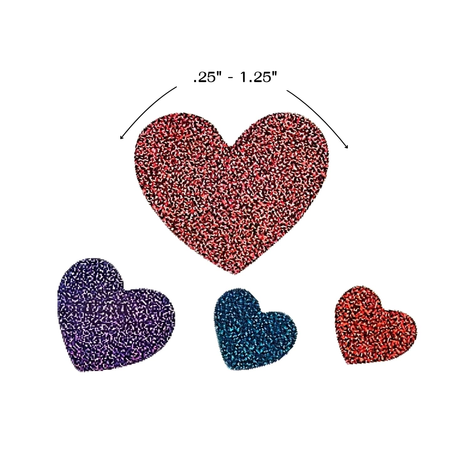 Glitter Heart Stickers for Valentine's Day - 12 Pack Adhesive Decorative Stickers for Scrapbooking, DIY Crafts, Gift Wrapping & Planner Decorations