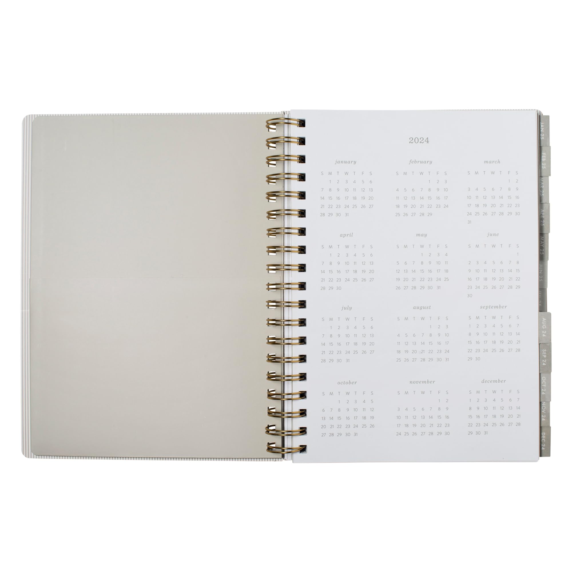 Fringe Studio 2025 Spiral Weekly Planner - August 2024 to December 2025, 17-Month Academic Planner with Faux Leather Cover, Standard Black, 6.875
