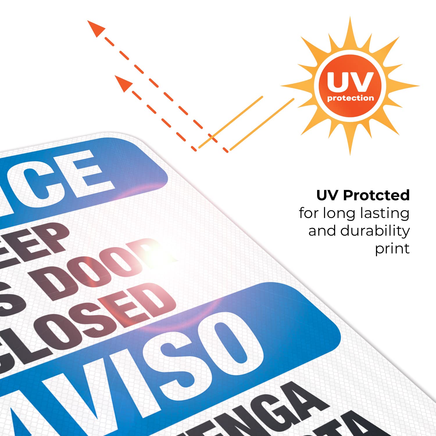 Keep This Door Closed Bilingual Sign - OSHA Notice Sign 18x24 Inches | 3M EGP Reflective .080 Aluminum | Fade Resistant for Indoor & Outdoor Use | Made in USA | Perfect for Warehouses, Factories & Office Buildings