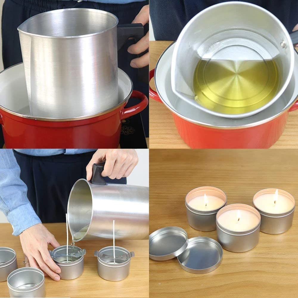 3L Stainless Steel Candle Wax Melting Pot - DIY Candle Making Pouring Cup for Home, Craft & Candle Stores - Perfect for Soy Wax, Beeswax & Paraffin Melting