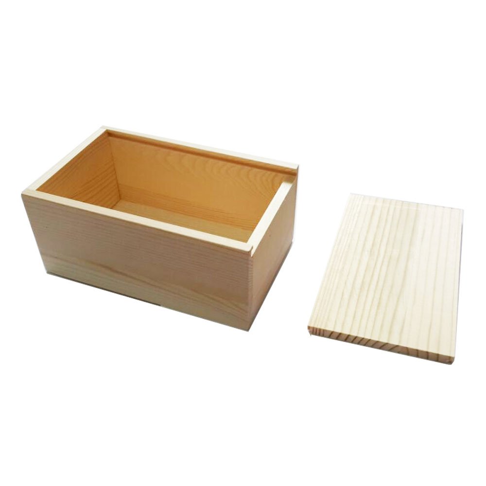Unfinished Wooden Storage Box with Sliding Lid - Handmade Rustic Organizer for Home, Office & Craft Supplies | Perfect for Jewelry, Keepsakes & DIY Projects