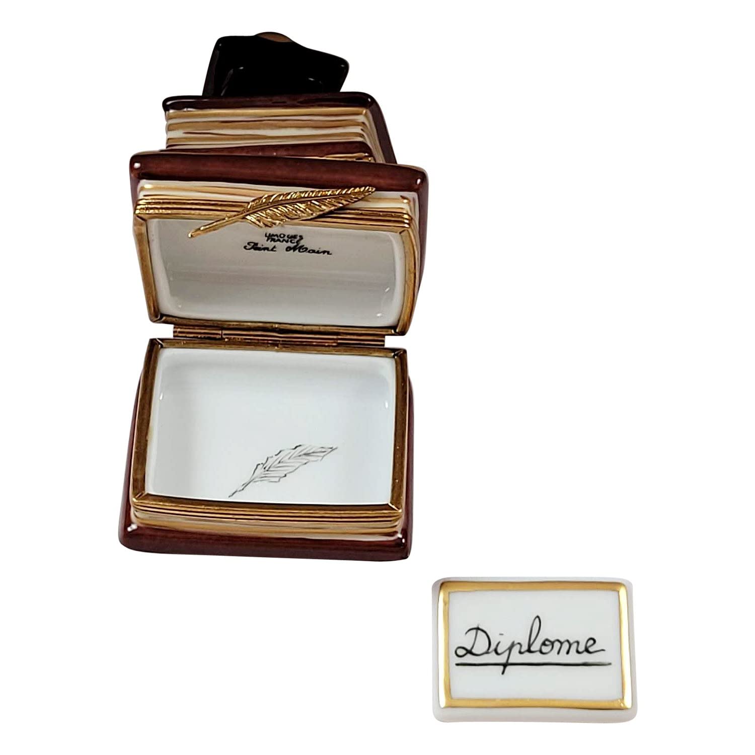 Graduation Keepsake Box - Limoges Porcelain Gift with Cap & Removable Diploma | Perfect Graduation Gift for Students, Teachers & Loved Ones | Commemorate Achievements & Special Moments