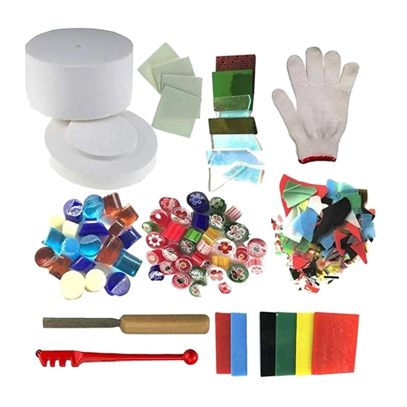 FAKEME 10-Piece Microwave Glass Fusing Kit for Jewelry Making - DIY Glass Pendant Craft Supplies for Beginners - Perfect for Necklaces, Earrings & Home Decor Projects