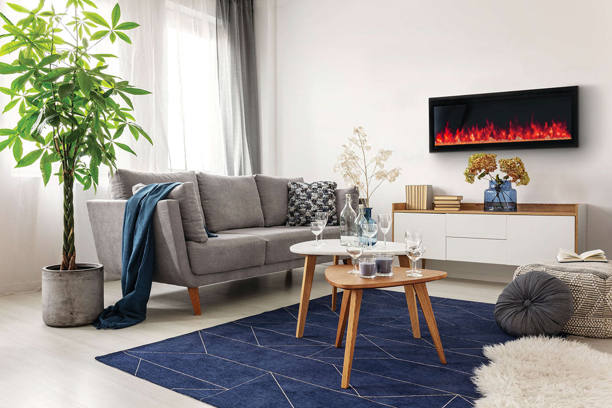 Napoleon Entice 50-Inch Recessed Electric Fireplace - Wall Mounted Linear Design for Living Room, Bedroom & Office | Modern Heating Solution with Realistic Flame Effect
