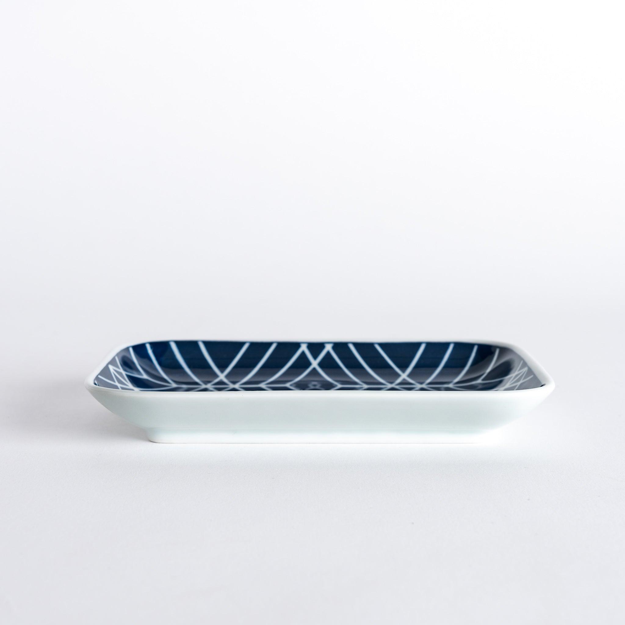 Modern Indigo Tile Dessert Plate - Handcrafted Ceramic Appetizer Plates for Cheese, Cake & Desserts - Perfect for Dinner Parties, Tea Time & Home Decor