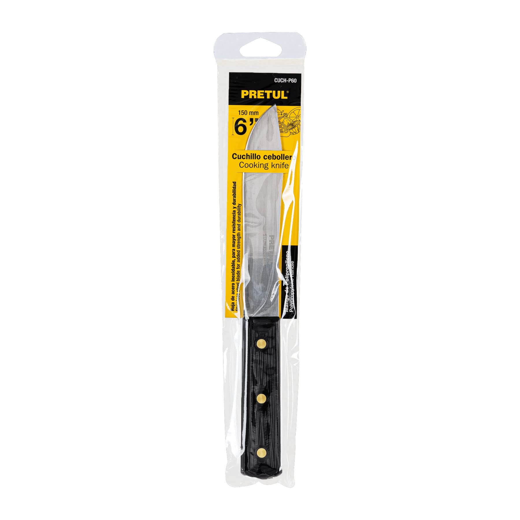 Premium Cebollero Knife with Ergonomic Plastic Handle - 6 Inch Blade for Professional Kitchen & Outdoor Cooking